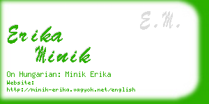 erika minik business card